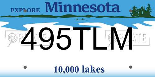 495TLM Minnesota License Plate