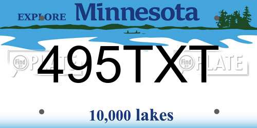 495TXT Minnesota License Plate