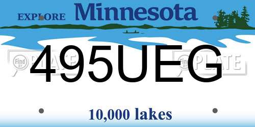 495UEG Minnesota License Plate