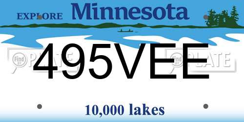 495VEE Minnesota License Plate