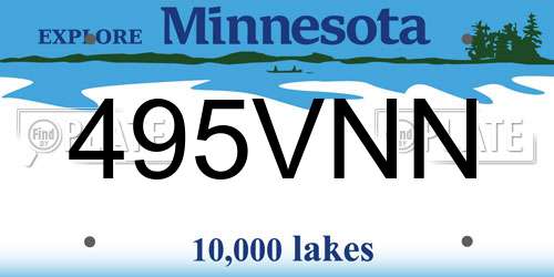495VNN Minnesota License Plate