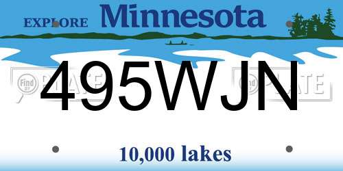 495WJN Minnesota License Plate
