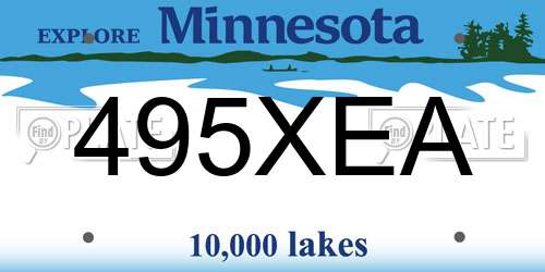 495XEA Minnesota License Plate