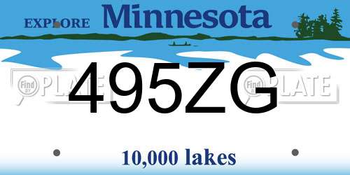 495ZG Minnesota License Plate