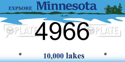 4966 Minnesota License Plate