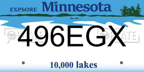 496EGX Minnesota License Plate