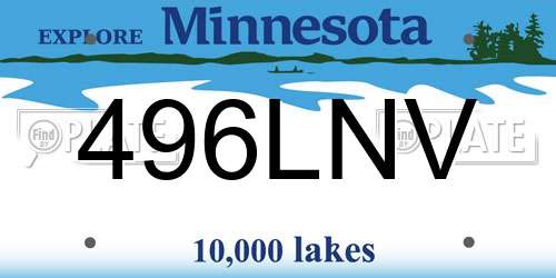 496LNV Minnesota License Plate