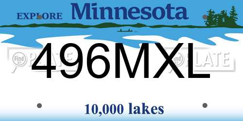 496MXL Minnesota License Plate