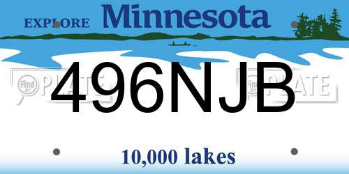 496NJB Minnesota License Plate