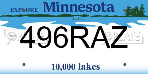 496RAZ Minnesota License Plate