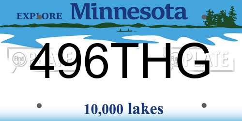496THG Minnesota License Plate