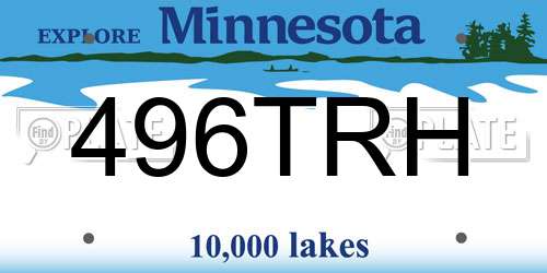 496TRH Minnesota License Plate