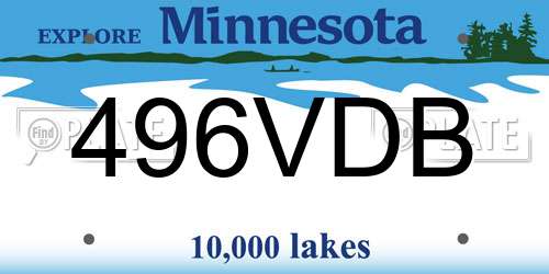 496VDB Minnesota License Plate
