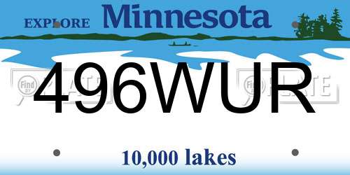 496WUR Minnesota License Plate