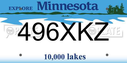 496XKZ Minnesota License Plate