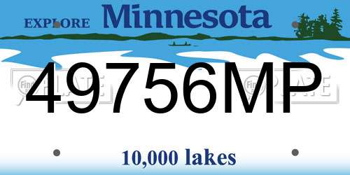 49756MP Minnesota License Plate