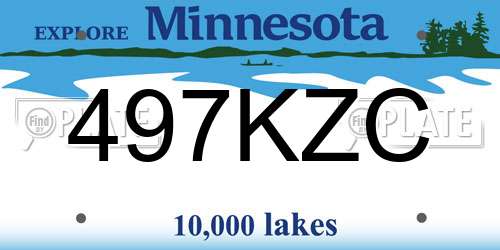 497KZC Minnesota License Plate