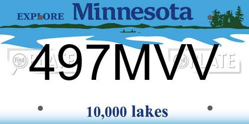 497MVV Minnesota License Plate