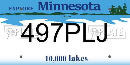 497PLJ Minnesota License Plate