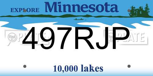 497RJP Minnesota License Plate
