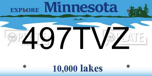 497TVZ Minnesota License Plate