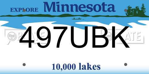 497UBK Minnesota License Plate