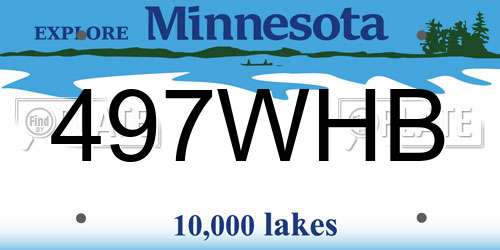 497WHB Minnesota License Plate