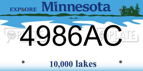 4986AC Minnesota License Plate