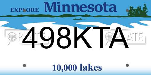 498KTA Minnesota License Plate
