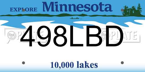 498LBD Minnesota License Plate