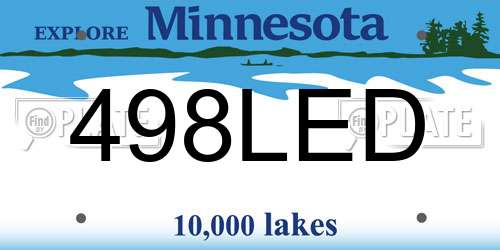 498LED Minnesota License Plate