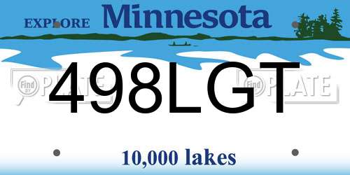 498LGT Minnesota License Plate
