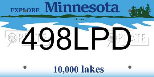 498LPD Minnesota License Plate