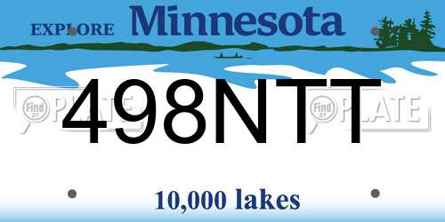 498NTT Minnesota License Plate