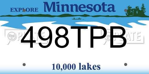 498TPB Minnesota License Plate
