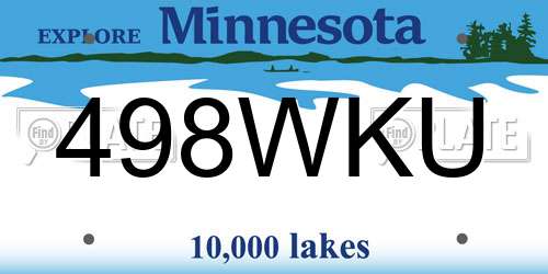 498WKU Minnesota License Plate