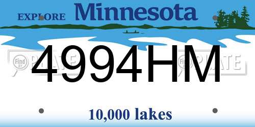 4994HM Minnesota License Plate