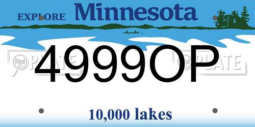 4999OP Minnesota License Plate