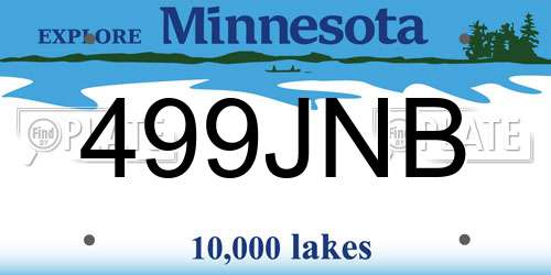 499JNB Minnesota License Plate