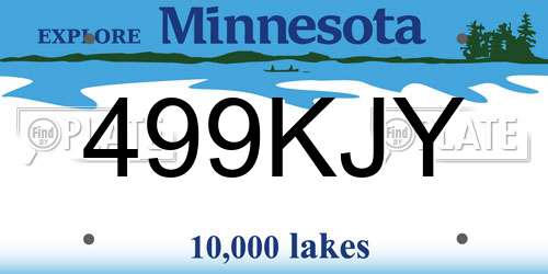 499KJY Minnesota License Plate
