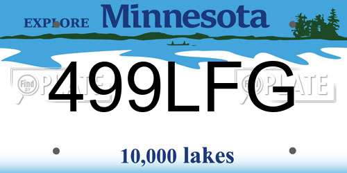 499LFG Minnesota License Plate