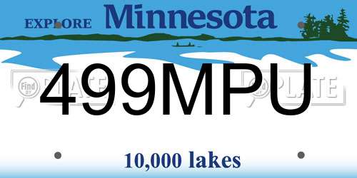 499MPU Minnesota License Plate