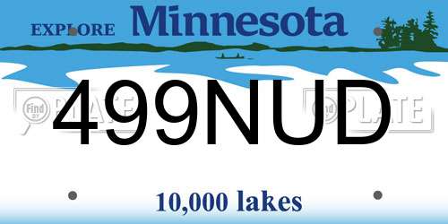 499NUD Minnesota License Plate