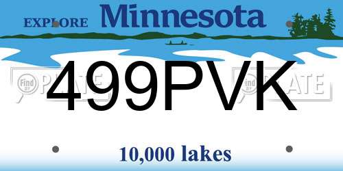 499PVK Minnesota License Plate