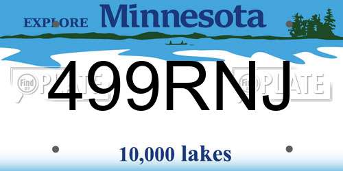 499RNJ Minnesota License Plate