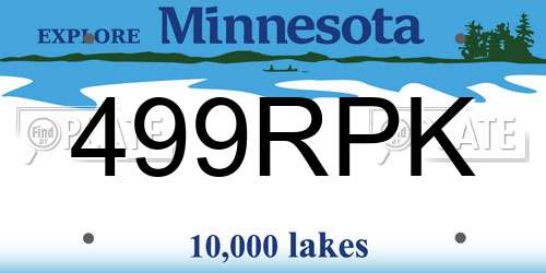 499RPK Minnesota License Plate