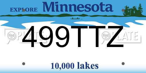 499TTZ Minnesota License Plate