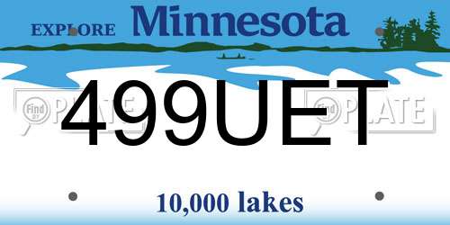 499UET Minnesota License Plate