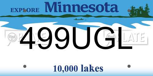 499UGL Minnesota License Plate