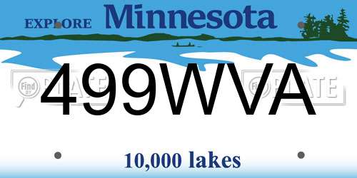 499WVA Minnesota License Plate